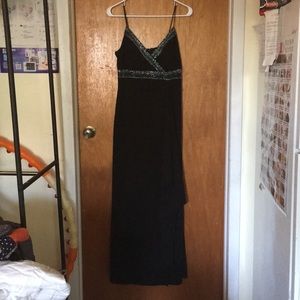 🌕Black long simple prom dress